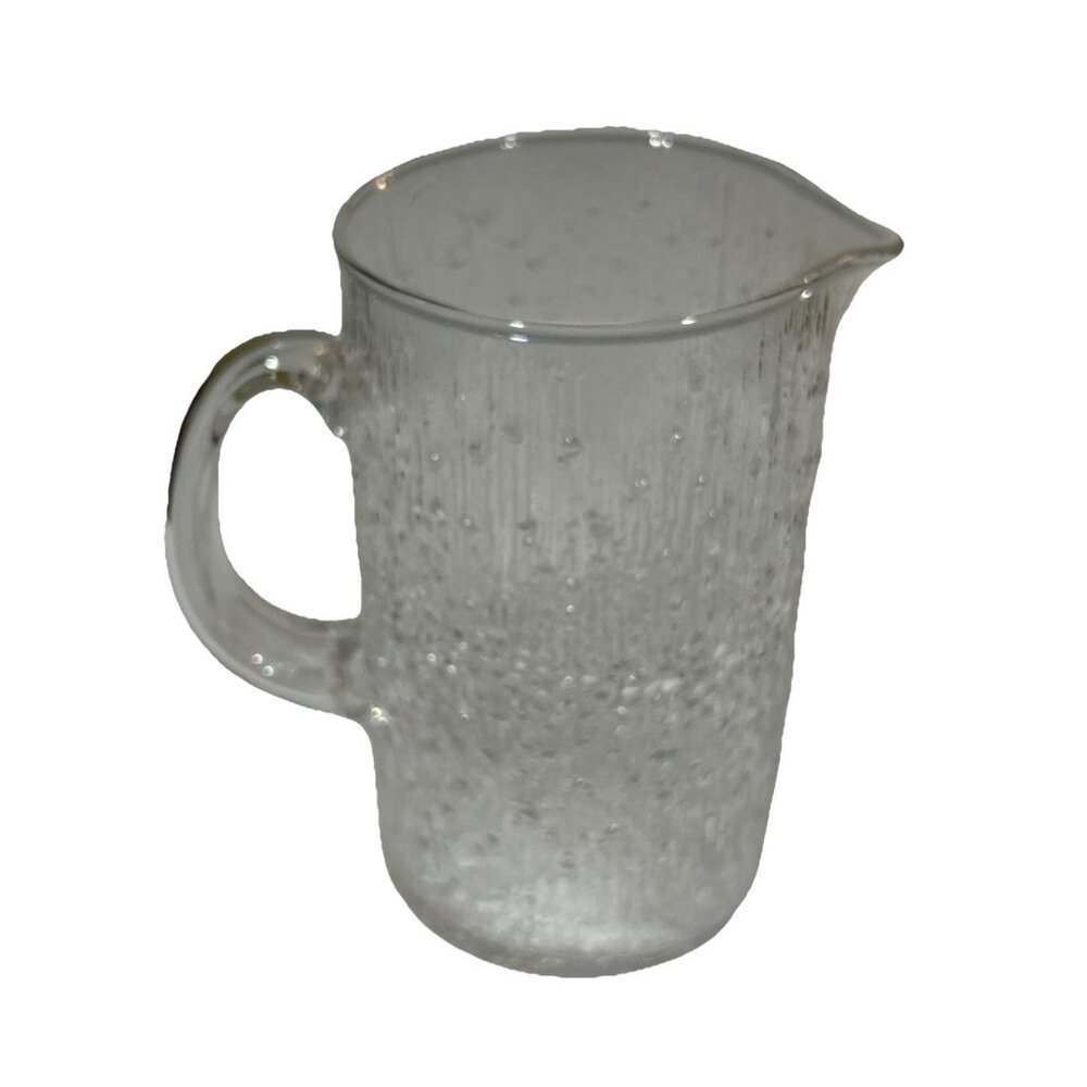 Vintage Ittala, Made in Finland Glass 6 1/2" Pitcher Hopla Pattern